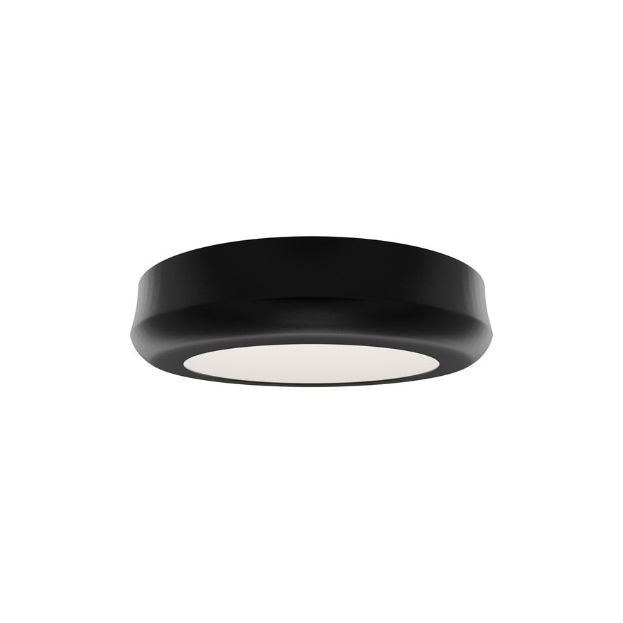 dweLED Parthenon 1 Light 5" Flush Mount/3000K, Black/White - FM-37505-30-BK