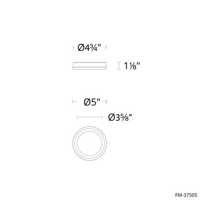 dweLED Parthenon 1Lt 5" Flush Mount/3000K, Brushed Nickel/White