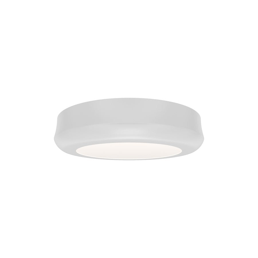 dweLED Parthenon 1 Light 5" Flush Mount/3500K, White/White - FM-37505-35-WT