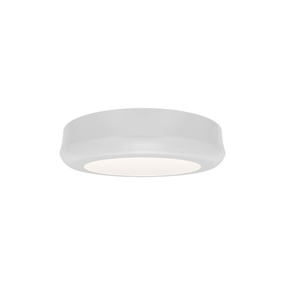 dweLED Parthenon 1 Light 5" Flush Mount/3500K, White/White - FM-37505-35-WT