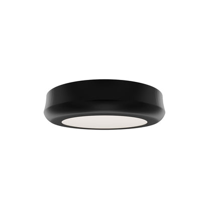 dweLED Parthenon 1 Light 5" Flush Mount/4000K, Black/White - FM-37505-40-BK