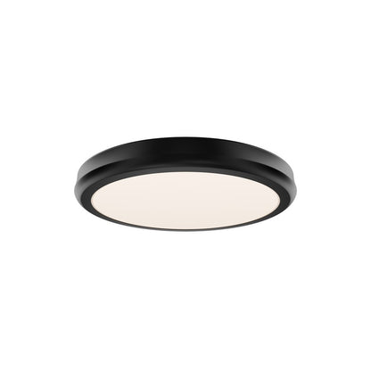 dweLED Parthenon 1 Light 10" Flush Mount/2700K, Black/White - FM-37510-27-BK