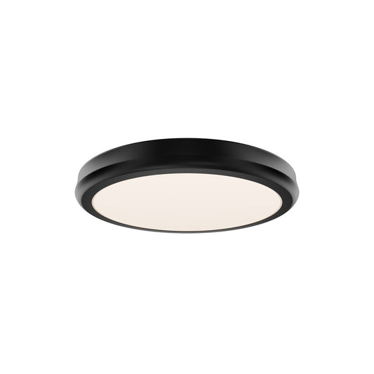 dweLED Parthenon 1 Light 10" Flush Mount/2700K, Black/White - FM-37510-27-BK