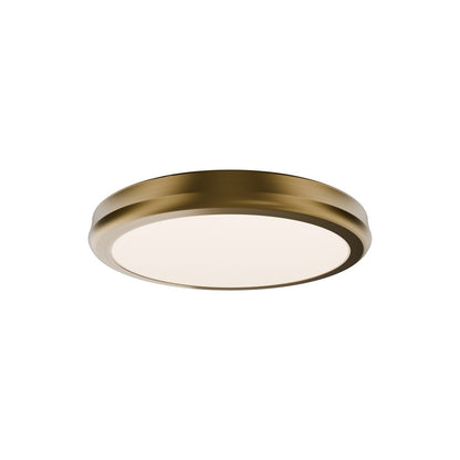 dweLED Parthenon 1Lt 10" Flush Mount/3000K, Brass/White - FM-37510-30-AB