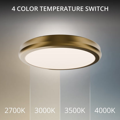 dweLED Parthenon 1Lt 10" Flush Mount/3000K, Brass/White
