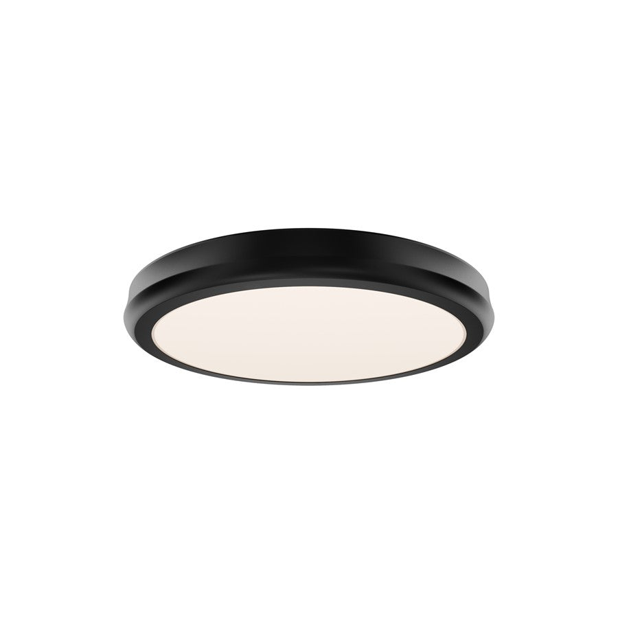 dweLED Parthenon 1 Light 10" Flush Mount/3000K, Black/White - FM-37510-30-BK