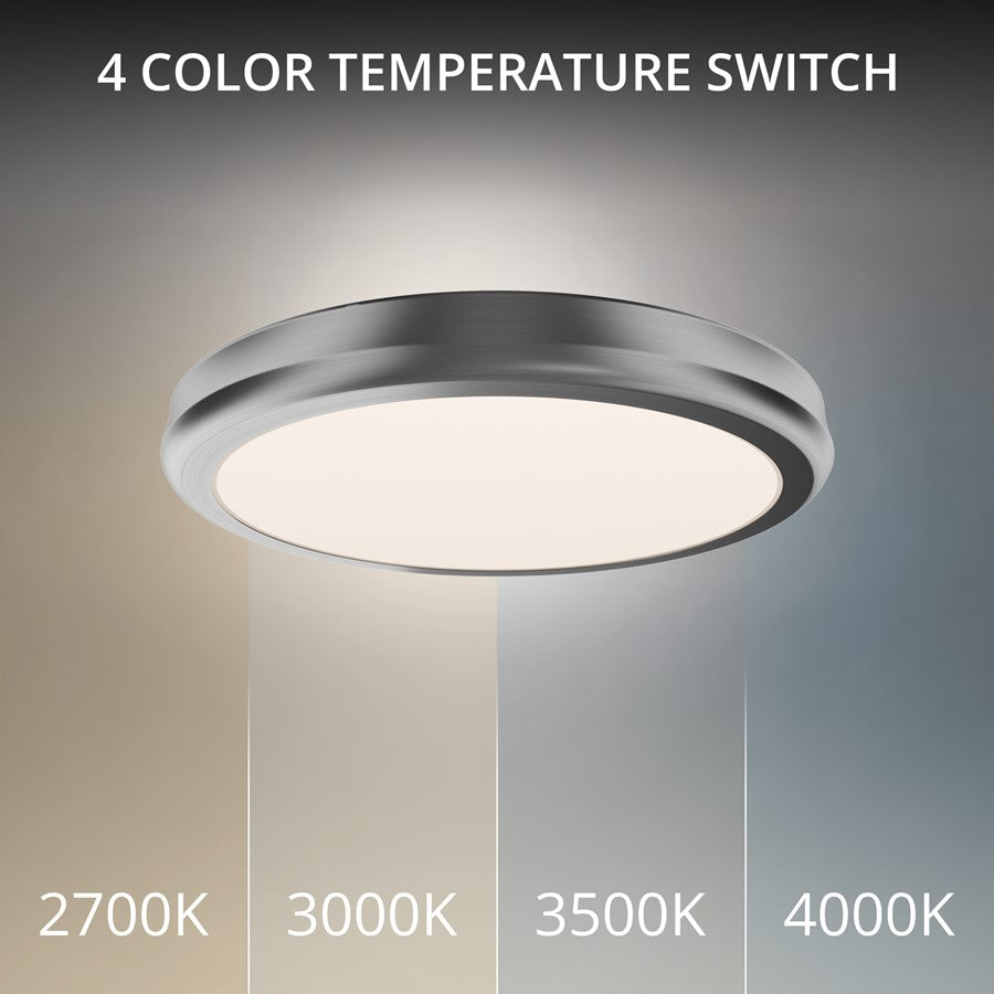 dweLED Parthenon 1Lt 10" Flush Mount/4000K, Nickel/White