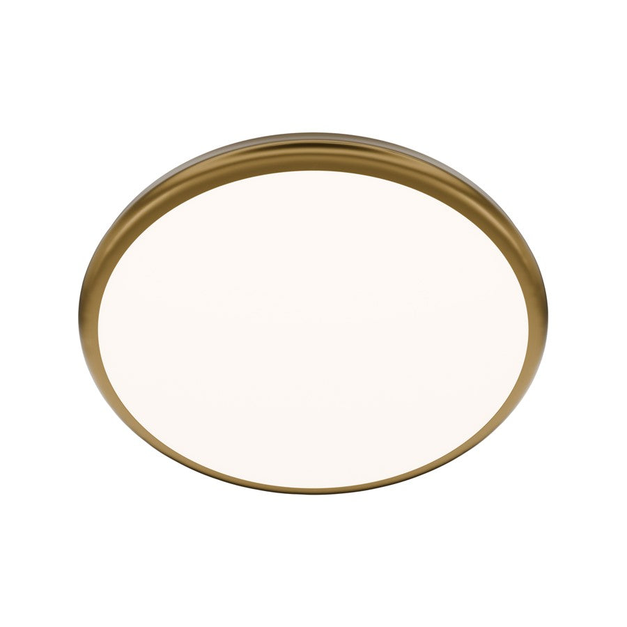dweLED Parthenon 1Lt 15" Flush Mount/2700K, Brass/White - FM-37515-27-AB