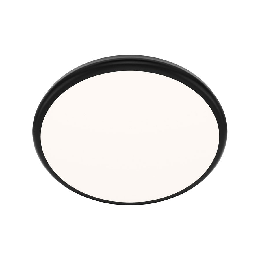 dweLED Parthenon 1 Light 15" Flush Mount/2700K, Black/White - FM-37515-27-BK