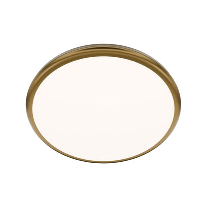 dweLED Parthenon 1Lt 15" Flush Mount/3000K, Brass/White - FM-37515-30-AB