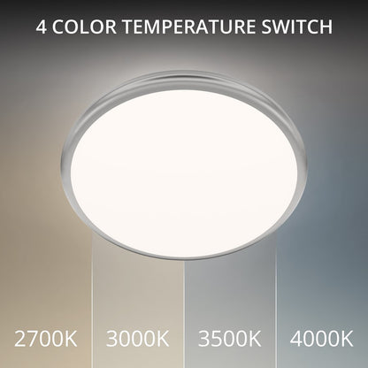 dweLED Parthenon 1Lt 15" Flush Mount/3000K, Nickel/White