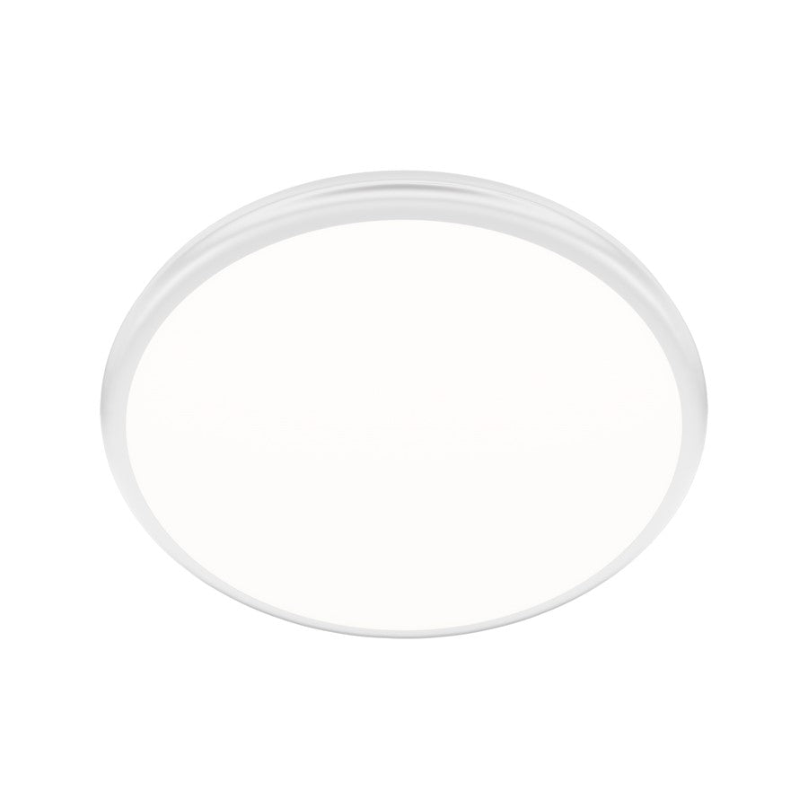 dweLED Parthenon 1 Light 15" Flush Mount/3000K, White/White - FM-37515-30-WT