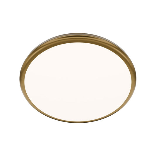 dweLED Parthenon 1Lt 15" Flush Mount/3500K, Brass/White - FM-37515-35-AB