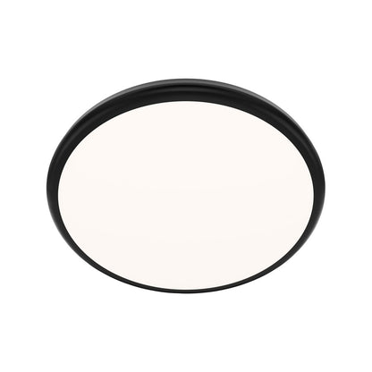 dweLED Parthenon 1 Light 15" Flush Mount/3500K, Black/White - FM-37515-35-BK