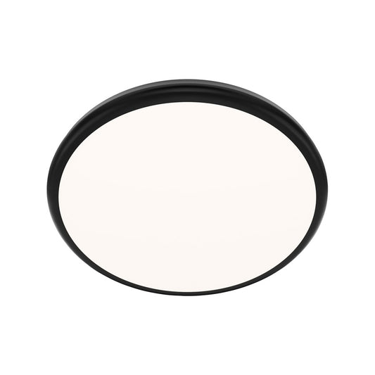 dweLED Parthenon 1 Light 15" Flush Mount/3500K, Black/White - FM-37515-35-BK