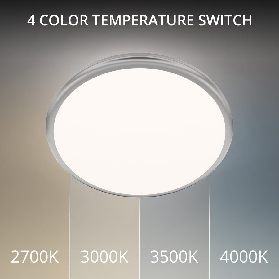 dweLED Parthenon 1Lt 15" Flush Mount/3500K, Nickel/White