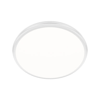 dweLED Parthenon 1 Light 15" Flush Mount/3500K, White/White - FM-37515-35-WT