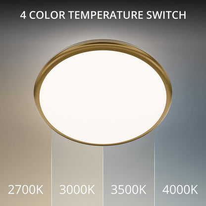 dweLED Parthenon 1Lt 15" Flush Mount/4000K, Brass/White