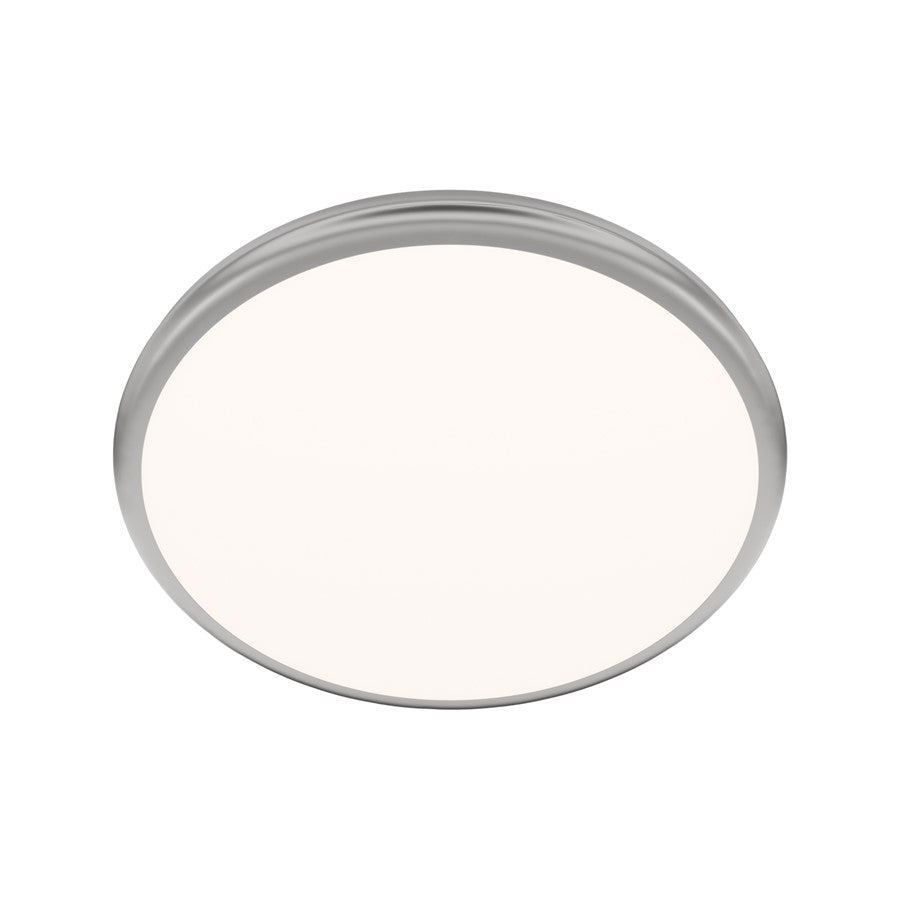 dweLED Parthenon 1Lt 15" Flush Mount/4000K, Nickel/White - FM-37515-40-BN