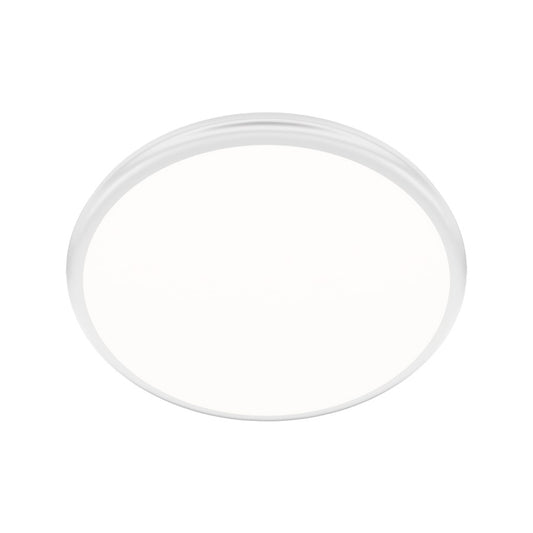 dweLED Parthenon 1 Light 15" Flush Mount/4000K, White/White - FM-37515-40-WT