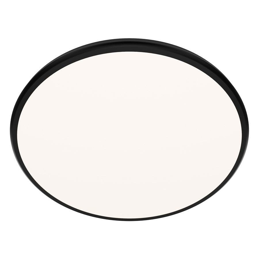 dweLED Parthenon 1 Light 22" Flush Mount/2700K, Black/White - FM-37522-27-BK