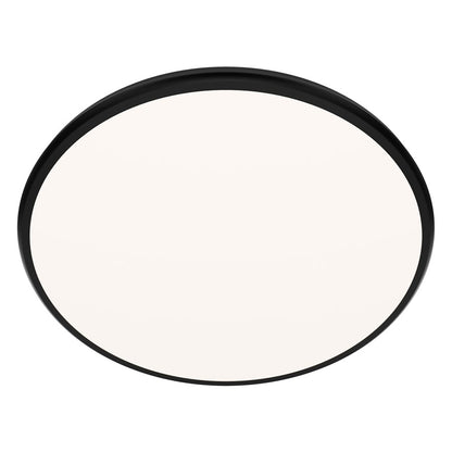 dweLED Parthenon 1 Light 22" Flush Mount/2700K, Black/White - FM-37522-27-BK
