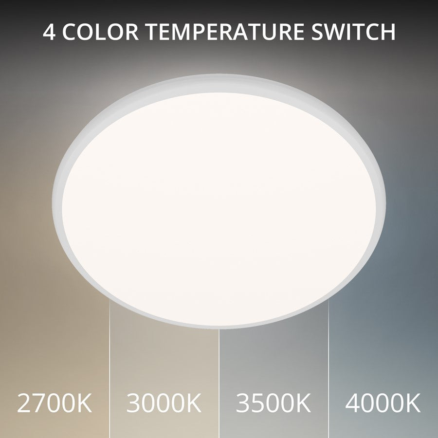 dweLED Parthenon 1 Light 22" Flush Mount/2700K, White/White