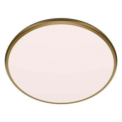 dweLED Parthenon 1Lt 22" Flush Mount/3000K, Brass/White - FM-37522-30-AB
