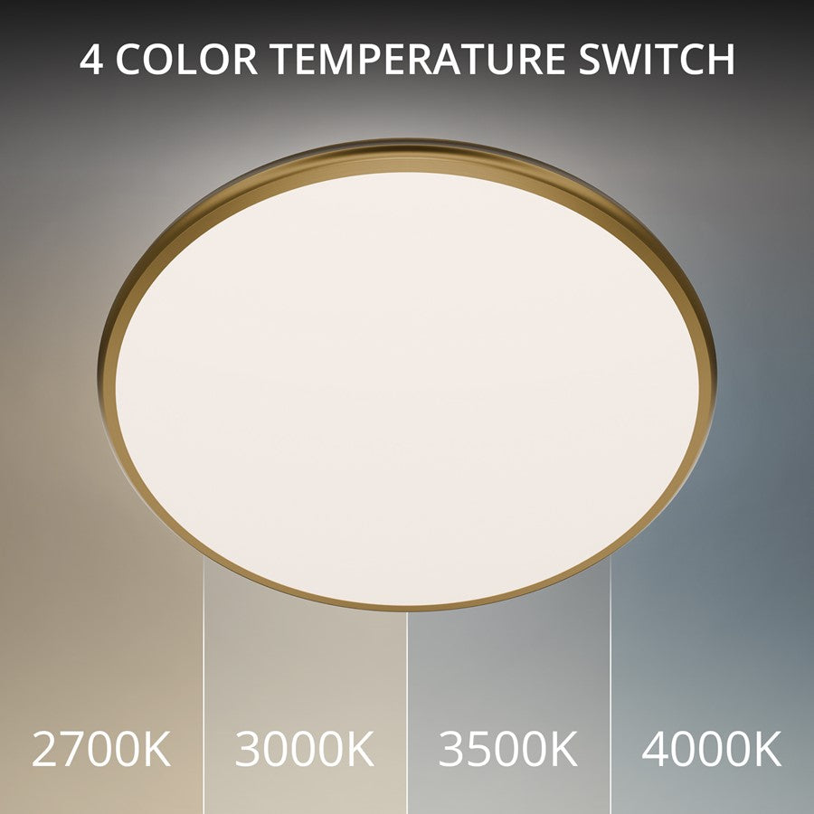 dweLED Parthenon 1Lt 22" Flush Mount/3000K, Brass/White