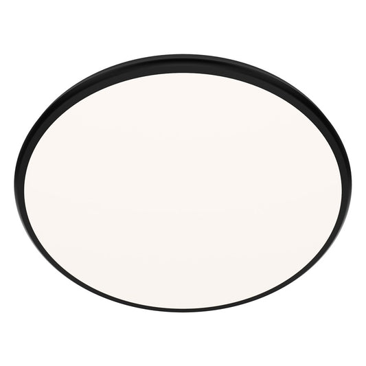 dweLED Parthenon 1 Light 22" Flush Mount/3000K, Black/White - FM-37522-30-BK