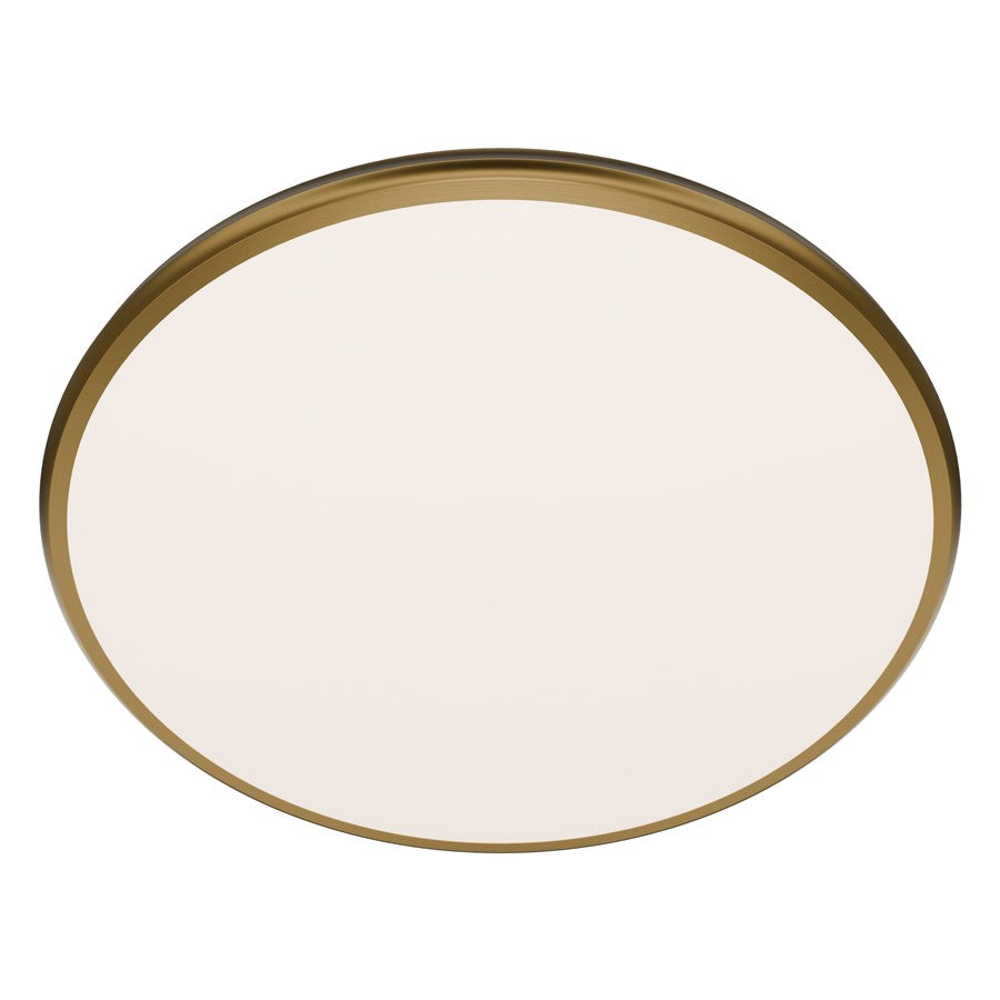 dweLED Parthenon 1Lt 22" Flush Mount/3500K, Brass/White - FM-37522-35-AB