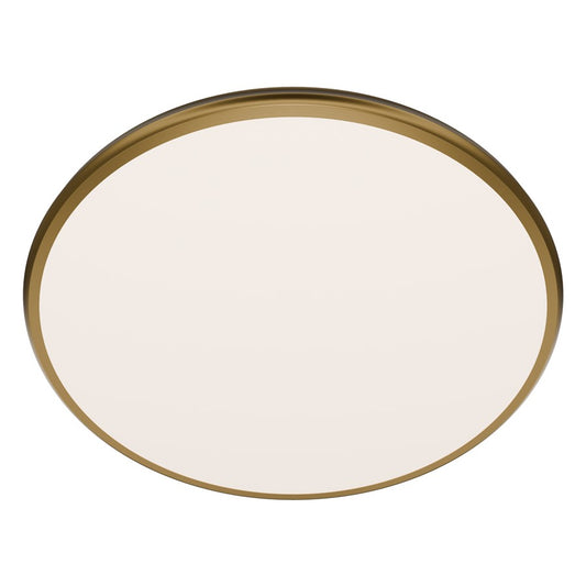 dweLED Parthenon 1Lt 22" Flush Mount/3500K, Brass/White - FM-37522-35-AB