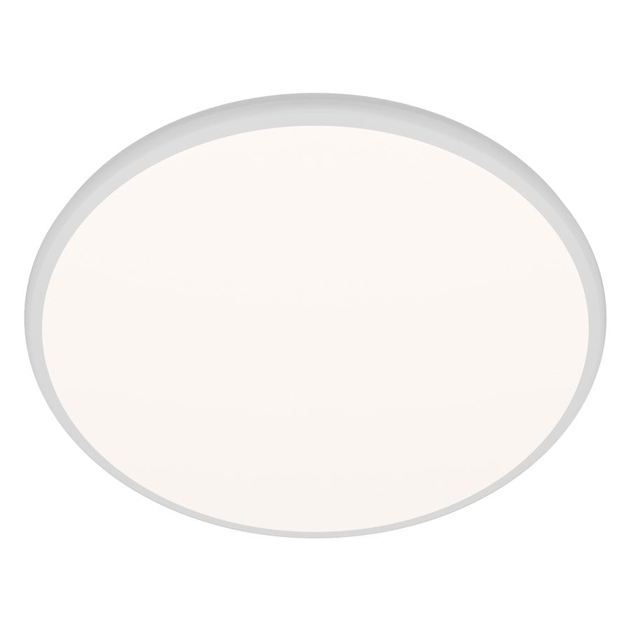 dweLED Parthenon 1 Light 22" Flush Mount/3500K, White/White - FM-37522-35-WT