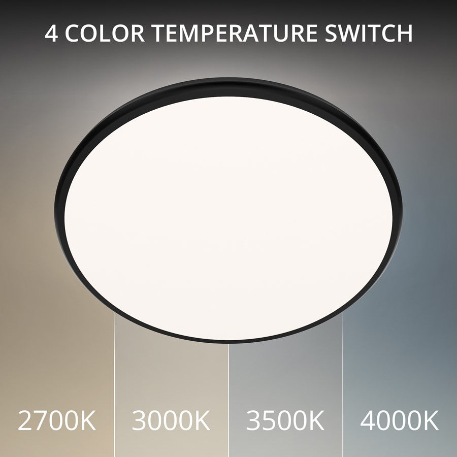 dweLED Parthenon 1 Light 22" Flush Mount/4000K, Black/White