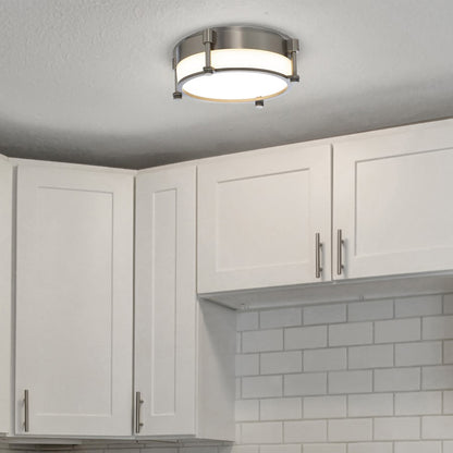 dweLED Wright LED 1 Light Flush Mount 3000K, Opal