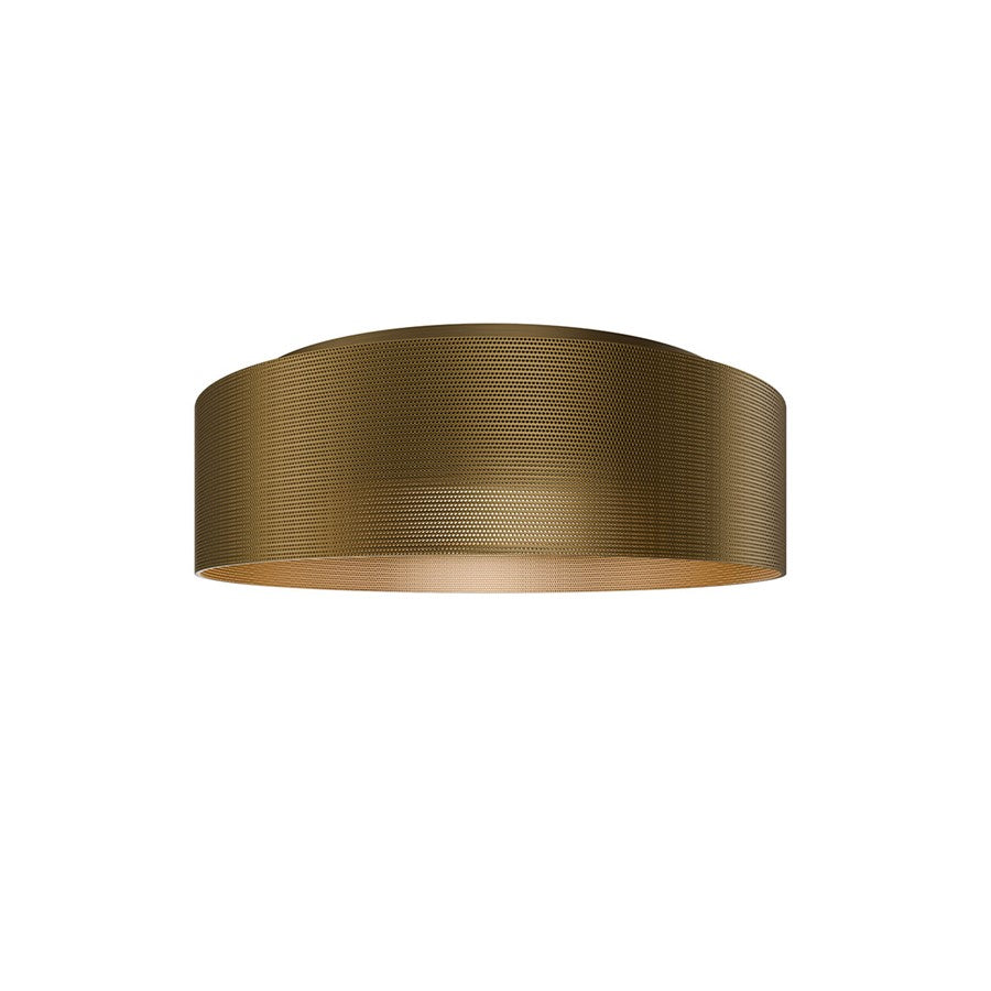 dweLED Grille 1 Light 12" Flush Mount/3000K, Aged Brass/Frosted - FM-57512-30-AB