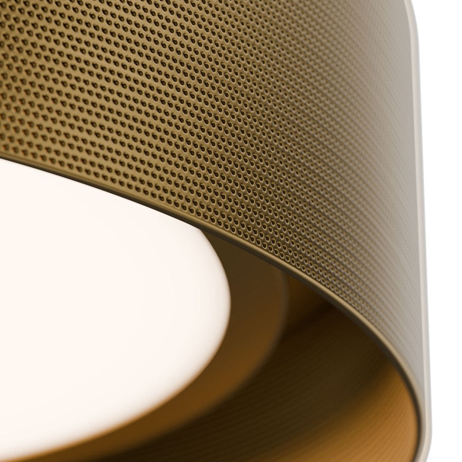 dweLED Grille 1 Light 12" Flush Mount/3000K, Aged Brass/Frosted