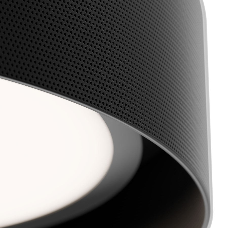 dweLED Grille 1 Light 12" Flush Mount/3000K, Black/Frosted