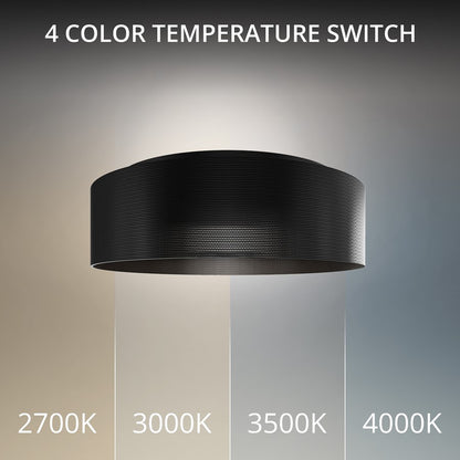 dweLED Grille 1 Light 12" Flush Mount/3000K, Black/Frosted