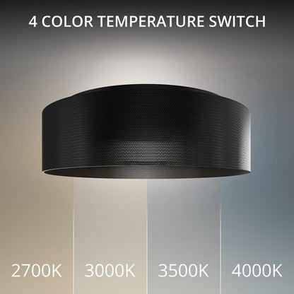 dweLED Grille 1 Light 18" Flush Mount/2700K, Black/Frosted