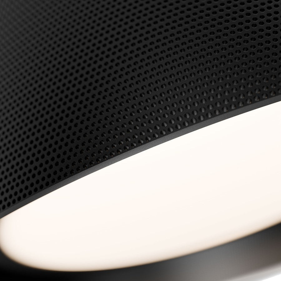 dweLED Grille 1 Light 18" Flush Mount/3500K, Black/Frosted