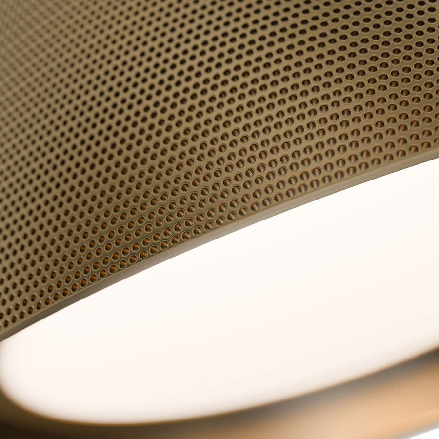 dweLED Grille 1 Light 18" Flush Mount/4000K, Aged Brass/Frosted