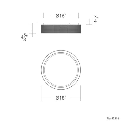 dweLED Grille 1 Light 18" Flush Mount/4000K, Aged Brass/Frosted