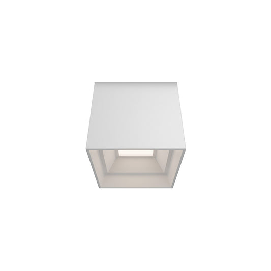 WAC Lighting Downtown 3in 1-Light Outdoor Flush Mount | Contemporary White Aluminum and Clear Glass | Covered Patio & Entryway | 3 | Model FM-W47203-40-WT