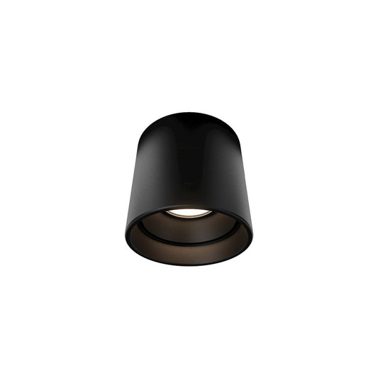 WAC Lighting Downtown 3.5in 1-Light Outdoor Flush Mount | Contemporary Black Aluminum and Clear Glass | Covered Porch & Patio | Model FM-W47204-40-BK