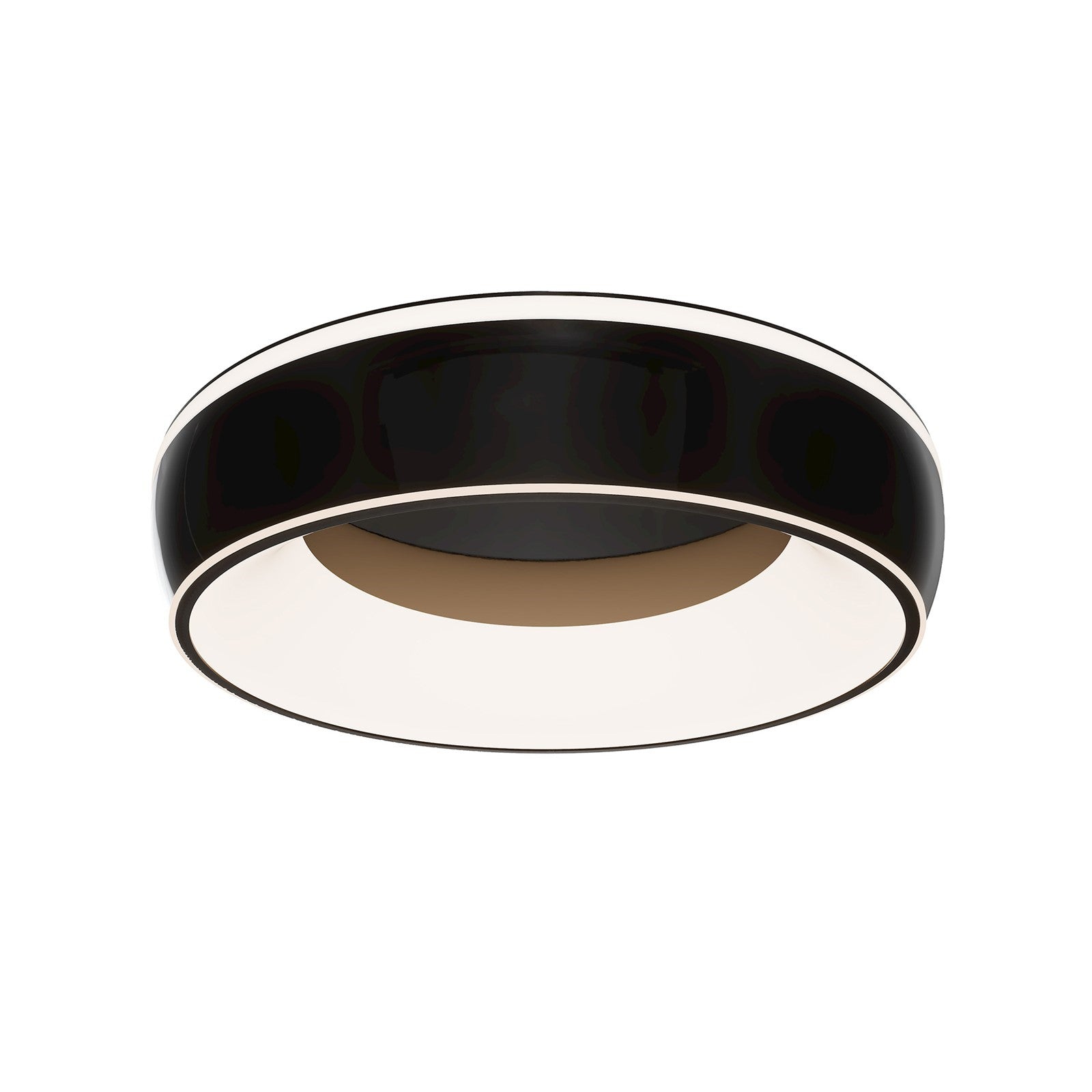 WAC dweLED Ringwall 1 Light Flush Mount, Black Chrome/Frosted