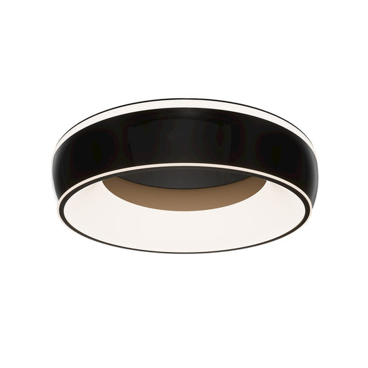 WAC dweLED Ringwall 1 Light Flush Mount, Black Chrome/Frosted