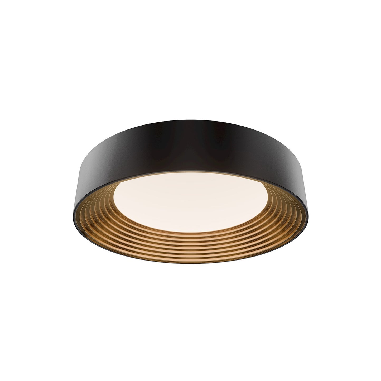WAC Lighting Gaston 18in 1-Light Flush Mount | Modern Black Gold Aluminum and Frosted Acrylic | Bedroom & Hallway | 4.4 H x 17.8 | Model FM701618-BK-GO