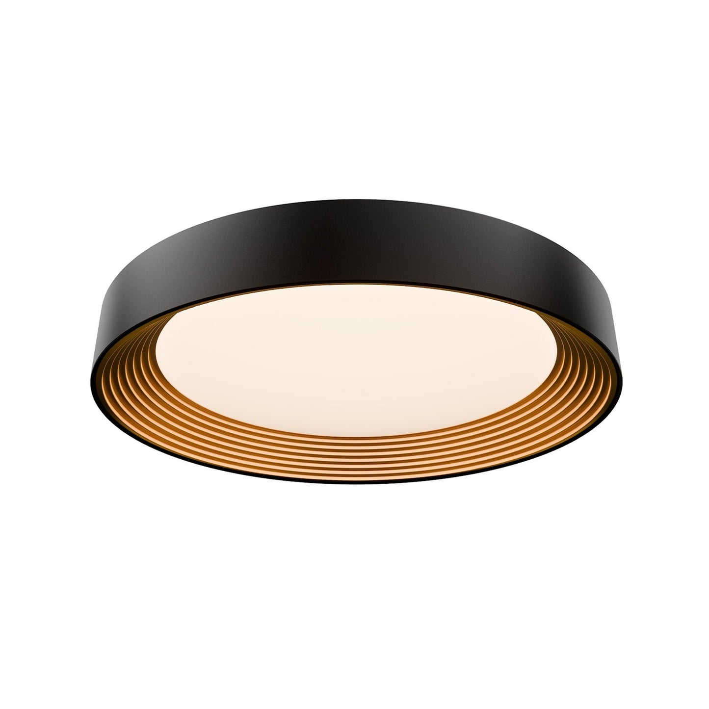 WAC Lighting Gaston 26in 1-Light Flush Mount | Modern Black Gold Aluminum and Frosted Acrylic | Bedroom & Hallway | 4.4 x 25.6 in | Model FM701626-BK-GO