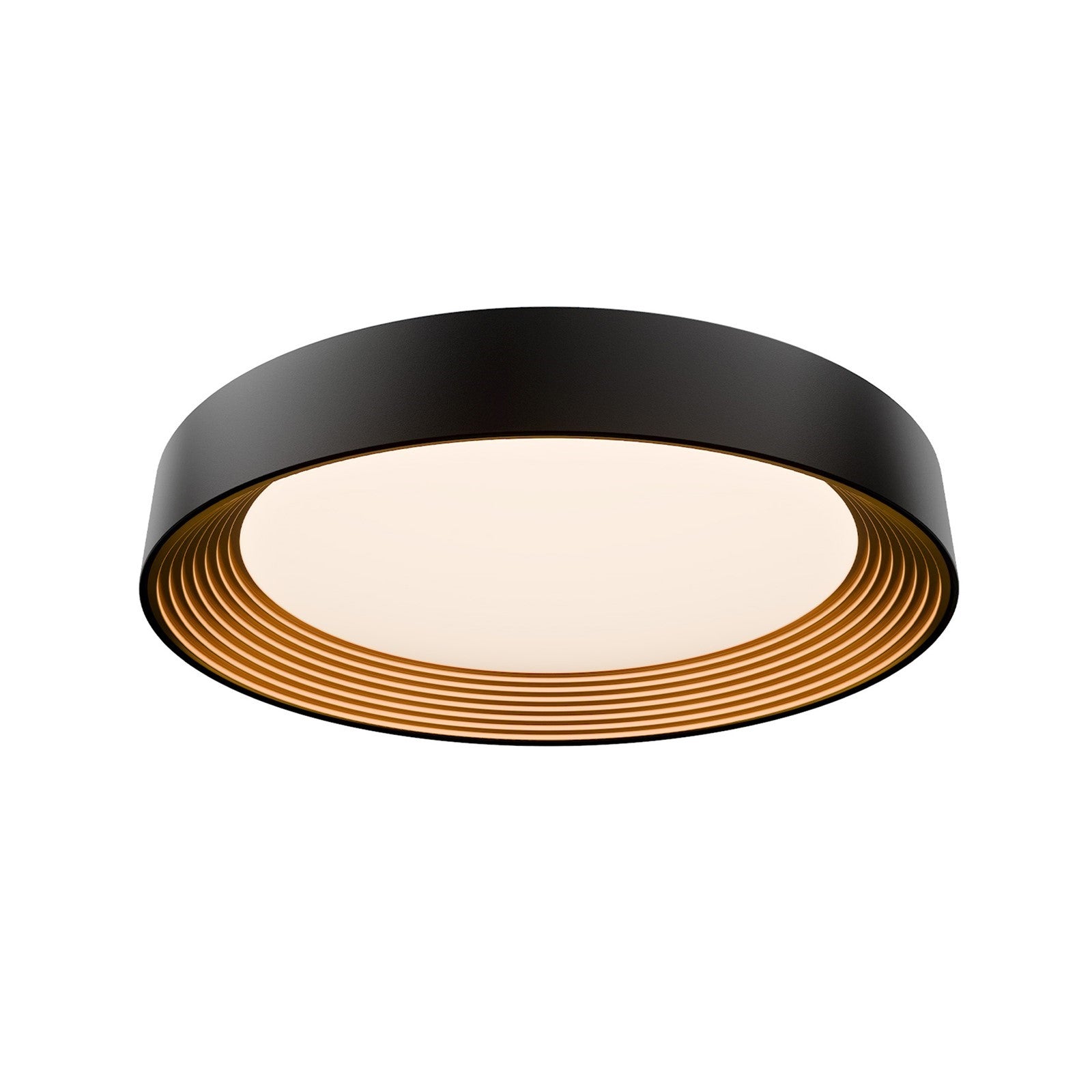WAC Lighting Gaston 26in 1-Light Flush Mount | Modern Black Gold Aluminum and Frosted Acrylic | Bedroom & Hallway | 4.4 x 25.6 in | Model FM701626-BK-GO